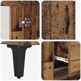 Széf fiókkal Öreg fa 69,5 x 34 x 90 cm Műszaki fa és vas