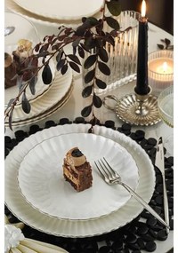 27 részes porcelán étkészlet, fehér/ezüst