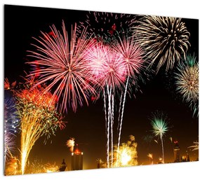 Tűzijáték képe (üvegen) (70x50 cm)