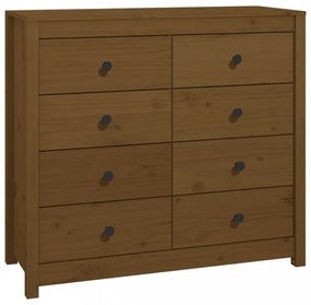 mézbarna tömör fenyőfa kisszekrény 100 x 40 x 90 cm