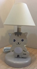Cica éjjeli lámpa tigris, szürke