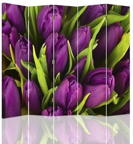 Gario Paraván Lila tulipánok Méret: 180 x 170 cm, Kivitelezés: Klasszikus paraván