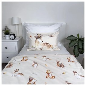 Bézs pamut gyerek ágyneműhuzat babaágyhoz 100x135 cm Animals "Woodland" – Jerry Fabrics