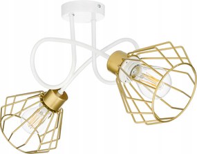 Mennyezeti lámpa csillár lógó Loft göndör drót gyémánt 2x E27 arany