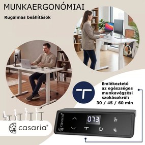 FLEXI állítható magasságú irodai íróasztal, 140x60x72–117cm, fehér Casaria