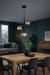 Brilagi - Csillár kábellel DIOR 3xE27/60W/230V fekete/füstszürke