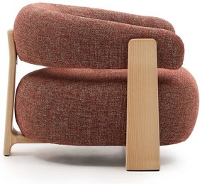 Terrakotta színű zsenília fotel Granite – Kave Home