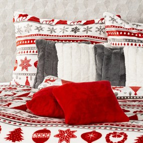 4Home Christmas Time mikroflanel ágyneműhuzat, piros, 160 x 200 cm, 70 x 80 cm