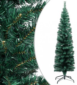 zöld PVC vékony műkarácsonyfa állvánnyal 120 cm