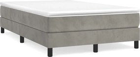 vidaXL világosszürke bársony rugós ágy matraccal 120 x 200 cm
