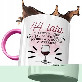 Rózsaszín Bögre Születésnapra 44 44-es 44-es Ajándék Nyomtatott Fotóval