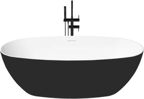 Como szabadonálló kád_80x170_Negro/Blanco Brillo