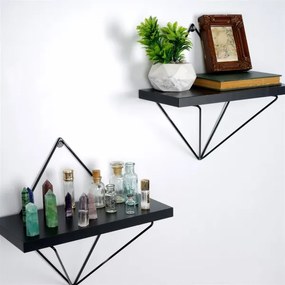 KÉSZLET 2x Fali polc fekete