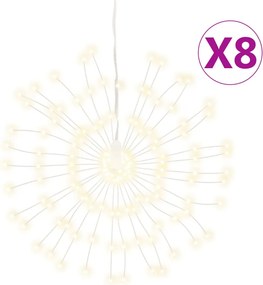 vidaXL 8 db karácsonyi meleg fehér csillagfény 140 db LED 17 cm