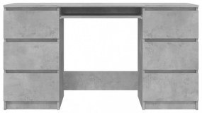 betonszürke szerelt fa íróasztal 140 x 50 x 77 cm