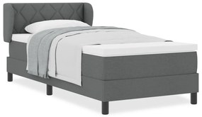 Boxspring Ágy Mattal Sötétszürke 90x190 cm Szövet