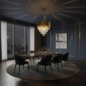 Brilagi - CRISTAL láncos csillár 5×E14/40W/230V, átm. 43 cm