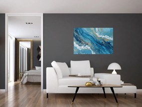 Kép - Világoskék márvány arannyal II. (90x60 cm)