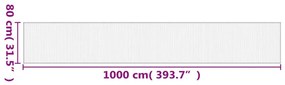 négyszögletű sötétbarna bambusz szőnyeg 80 x 1000 cm