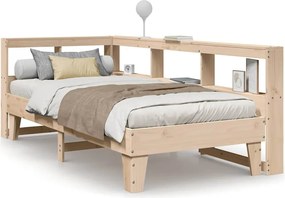 vidaXL tömör fenyőfa könyvespolcos ágy matrac nélkül 75 x 190 cm