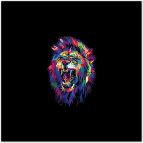 Poszterek 100x100 Színes ordító tigris