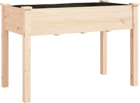 vidaXL tömör fenyőfa kerti ültetőláda béléssel 118 x 59 x 76 cm