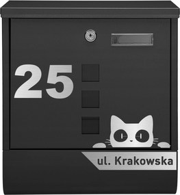 Fekete Postaláda Minta 2 Cica Laminált Ezüst