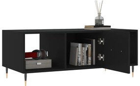 Fekete szerelt fa dohányzóasztal 102 x 50 x 40 cm