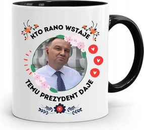 Andrzej Duda Elnök Fekete Bögre Ajándék fényképes nyomtatással