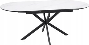 Összecsukható asztal kerek fehér konyha étkező asztal Gaston Ceramic 140