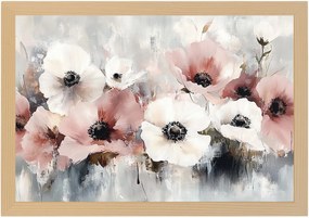 Poszter Keret Fa Akvarell Természet Virágok Csokor Kert 60x40