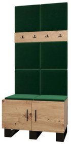 Előszobabútor Amanda 4 (artisan tölgy + zöld). 1085890