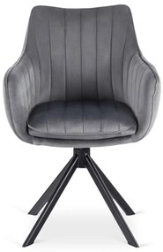 Szürke Bársony Forgószék MUMBAI 2