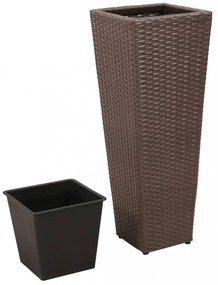 3 db barna polyrattan kerti magaságyás