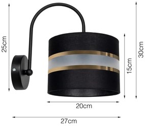 Fali lámpa CORAL 1xE27/60W/230V fekete