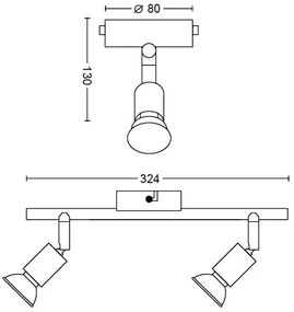 Philips - Spotlámpa LIMBALI 2xGU10/50W/230V fekete