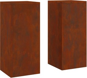 vidaXL Növényállvány 2 pcs Rozsdás 24 x 24 x 55 cm Időjárásálló acél