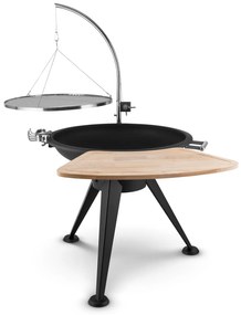 Delion, akasztható forgó grill, tűzrakóhely, Ø 80 cm, hosszú állvány, rozsdamentes acél