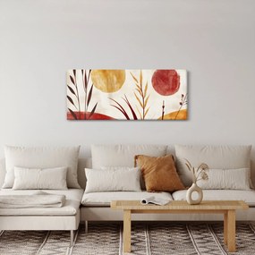 Kép - Növények és körök (120x50 cm)