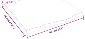 kezeletlen tömör fa fürdőszobai pult 60x60x2 cm