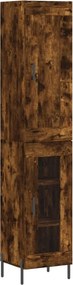 vidaXL füstös tölgy színű szerelt fa magasszekrény 34,5x34x180 cm