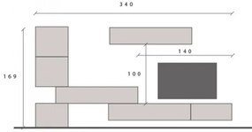 Infinity 2.0 7 db-os szett Mercure tölgy / szürkésbarna