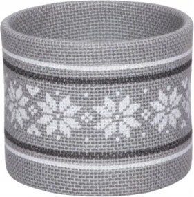 Juta virágtartó fedél, juta virágtartó fedél, norvég mintás 9,5 x⌀12 cm szürke