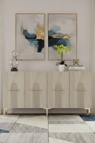 Ida 150 - White, Travertine, Gold