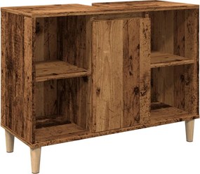 vidaXL antik fa színű szerelt fa mosdószekrény 80 x 33 x 60 cm