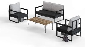 Szürke négyszemélyes kerti lounge szett – Floriane Garden