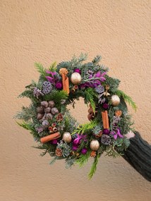 Karácsonyi Koszorú Nemes Jelenfából, 60 cm-es koszorú, Karácsony