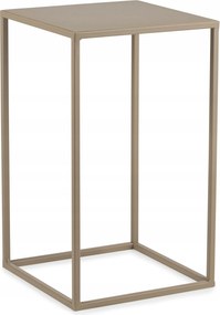 Bézs virágágyás fém virágtartó állvány virágokkal növények