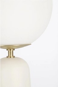 Fehér fém asztali lámpa üveg búrával (magasság 51 cm) Delphine – Bizzotto