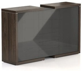 Lineart közepes szekrény 191,2 x 50 x 118 cm, sötét szil / antracit